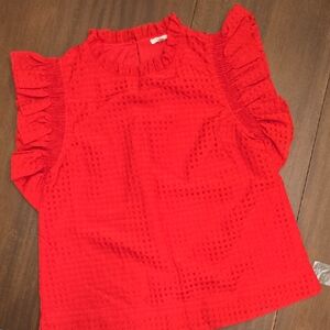 JODIFL red Ruffle Shurt Sz M